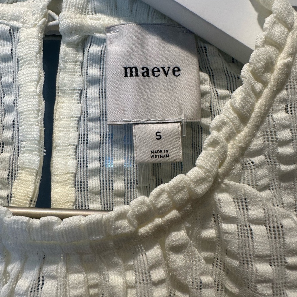 Maeve by Anthropologie sleeveless blouse stretch lace size Small in ivory - Picture 6 of 9